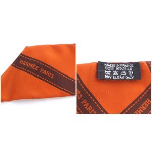 HERMES ツイリー スカーフ ボルデュック BOLDUC リボン シルク オレンジ