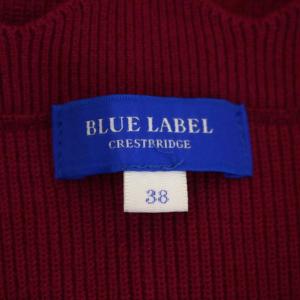 BLUE LABEL CRESTBRIDGE 長袖ニット カットソー スカラップ 38 ワイン