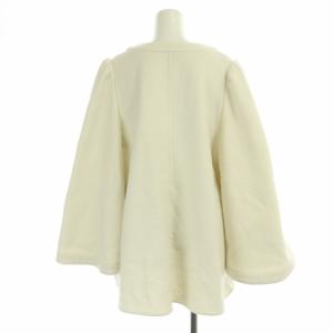 CELFORD 22AW ビットデザイントップス カットソー 長袖 キーネック プルオーバー チュニック ウール混 F オフホワイト