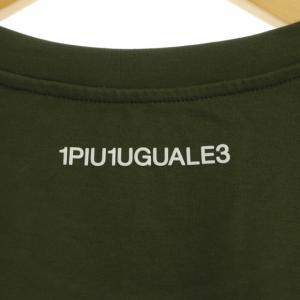 1PIU1UGUALE3 L/S CREW T-SHTシャツ カットソー プルオーバー 長袖 ロゴ 3 カーキ
