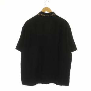 CELINE by Hedi Slimane 23SS ルーズボーリングシャツ 半袖 パイピング 37 ブラック