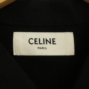 CELINE by Hedi Slimane 23SS ルーズボーリングシャツ 半袖 パイピング 37 ブラック