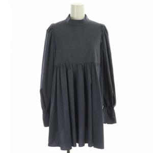 CELFORD 21AW ブラウス付きフリンジニットベスト 長袖 レイヤード フリンジ ONE 紺 ネイビー