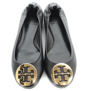 TORY BURCH バレエシューズ レザー ロゴ フラット 5.5M 22.5cm 黒 ブラック