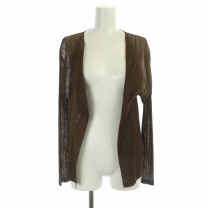 PLEATS PLEASE ISSEY MIYAKE イッセイミヤケ メッシュレイヤードカーディガン 3 ベージュ