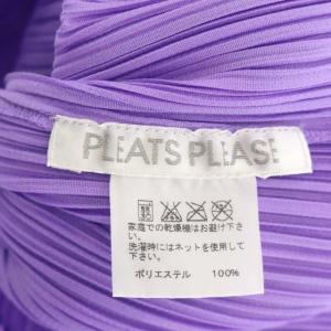 PLEATS PLEASE ISSEY MIYAKE イッセイミヤケ プリーツ ハイネック ボタン トップス カットソー 長袖 3 紫 パープル