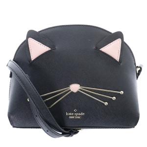 猫モチーフ ショルダーバッグ レザー ロゴ 黒 ブラック PXRU8719