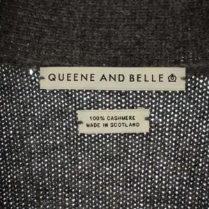 QUEENE AND BELLE アパルトモン取扱い カシミヤ スター柄ニットカーディガン Vネック 長袖 グレー