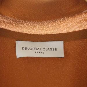 Deuxieme Classe リボンタイロングスリーブブラウス 長袖 ボウタイ 前開き 茶色 ブラウン
