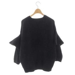 Drawer 21AW 7G畔編みクルーネックフリルニット カシミヤ 2 ブラック