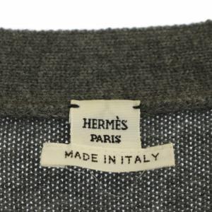 HERMES Hデザインカーディガン 34 グレー