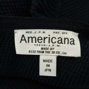 AMERICANA バックヘンリー サーマルプルオーバー カットソー クルーネック 長袖 チュニック丈 紺 ネイビー