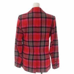 kate spade new york セットアップ 上下 テーラードジャケット 総裏地 シングル フレアスカート ロング チェック ウール 0 2 赤 ピンク 黒