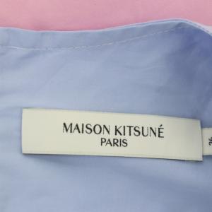 Maison Kitsuné オープンスリーブトップス シャツ ブラウス プルオーバー 長袖 36 水色 白 ピンク ライトブルー ホワイト