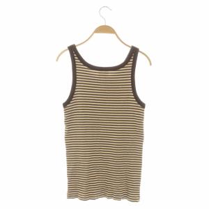 Shinzone 22SS MULTI BORDER タンクトップ マルチボーダー F マスタード 白 茶