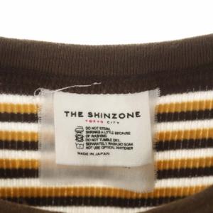 Shinzone 22SS MULTI BORDER タンクトップ マルチボーダー F マスタード 白 茶