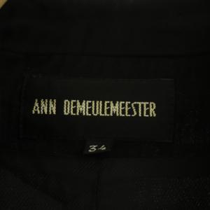 ANN DEMEULEMEESTER ウールジレベストバックリボン 総裏地 34 黒 ブラック