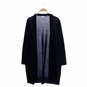 22AW サステナブルウール  ショールカラー カーディガン ニット 長袖 大きいサイズ 44 紺 ネイビー