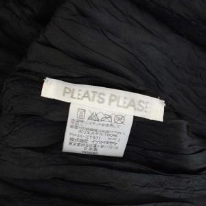 PLEATS PLEASE ISSEY MIYAKE イッセイミヤケ ISSEY MIYAKE ノースリーブ カットソー シワ加工 ボートネック 3 黒 ブラック