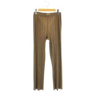 ISSEY MIYAKE ストレートパンツ イージー 2 カーキブラウン