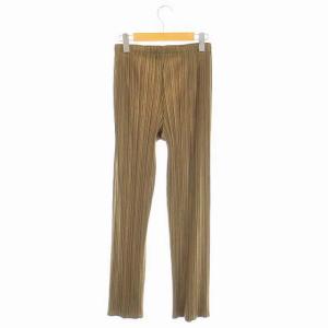 PLEATS PLEASE ISSEY MIYAKE ISSEY MIYAKE ストレートパンツ イージー 2 カーキブラウン