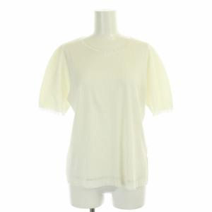 イッセイミヤケ 半袖 カットソー フリンジ プルオーバー 3 オフホワイト