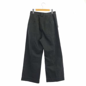 MHL. 22AW BRUSHED COTTON DRILL コットン トラウザーズパンツ ワイド ハイウエスト 2 ダークカーキ
