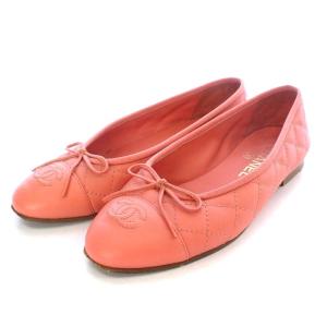 マトラッセ バレエシューズ パンプス ココマーク リボンモチーフ レザー 36C 23cm ピンク