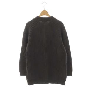 MARGARET HOWELL ウール カシミヤシルク混 リブニット カーディガン 長袖 2 グレージュ