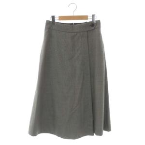 ラップキュロットパンツ 千鳥格子 1 黒 グレー ブラック