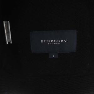 BURBERRY LONDON ウール ノーカラー ニットジャケット ショート 1 黒 ブラック