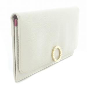 BVLGARI 長財布 レザー サークル ロゴ 白 ホワイト 282427