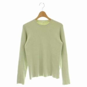 23SS 2X2リブ クルーネックプルオーバー ニット カットソー 長袖 ライトグリーン
