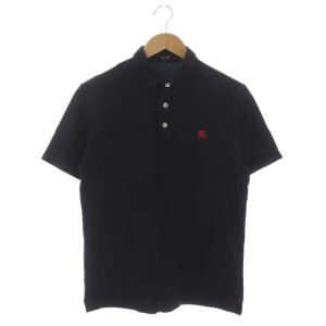ロゴ刺繍 ポロシャツ 半袖 鹿の子 3 紺 ネイビー