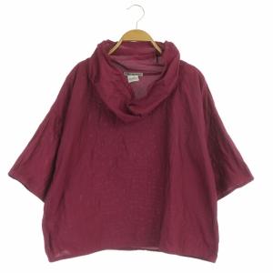 DOUGH DOUGH ブラウス プルオーバー 七分袖 オフタートル 2 ピンク 黒 ブラック