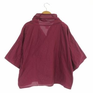 ISSEY MIYAKE DOUGH DOUGH ブラウス プルオーバー 七分袖 オフタートル 2 ピンク 黒 ブラック