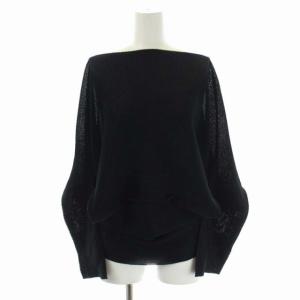 A-POC INSIDE ワッフルプリーツ加工 変形カットソー プルオーバー 長袖 黒 ブラック