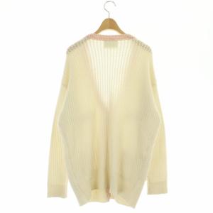 Chesty 23SS 配色カーディガン ニット 長袖 Vネック ビジュー F オフホワイト ピンク