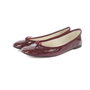 Repetto サンドリオン CENDRILLON バレエシューズ ローヒール スクエアトゥ パテントレザー リボン 40 25.3cm 赤