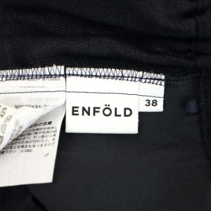 ENFOLD リネンライク タックパンツ 紺 ネイビー