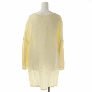 nagonstans カットソー Vネック 長袖 チュニック リネン プルオーバー 36 ベージュ