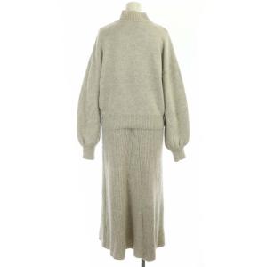 SHIPS セットアップ 上下 ニットカーディガン クルーネック バルンスリーブ パールボタン リブワンピース ハイネック 長袖 ロング