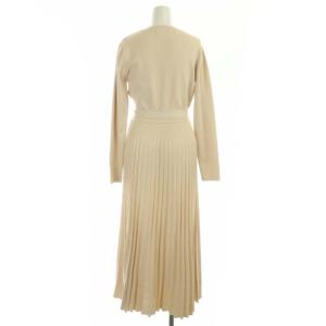 CELFORD 20AW プリーツニットワンピース 長袖 ロング ベルト付き 36 ライトピンク