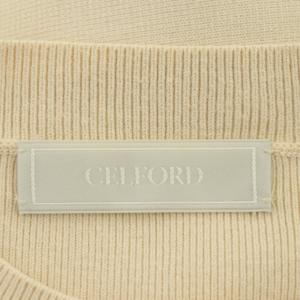 CELFORD 20AW プリーツニットワンピース 長袖 ロング ベルト付き 36 ライトピンク