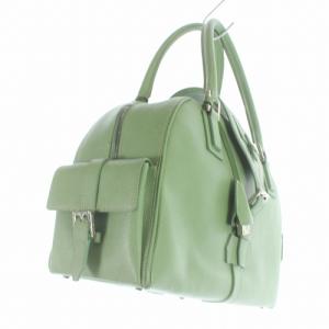 LOEWE トラベラーボーリングバッグ ハンドバッグ レザー 緑