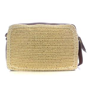 SAINT LAURENT PARIS カメラバッグ ショルダーバッグ ワンショルダー カサンドラ タッセル ラフィア ベージュブラウン