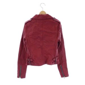 Lois CRAYON ライダースダブルジャケットシープスキン M 赤 レッド
