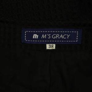 M'S GRACY フロントジップワンピース 膝丈 半袖 38 黒 ブラック