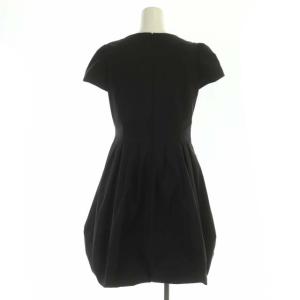 M'S GRACY リボン ワンピース ミニ 半袖 バルーン パフスリーブ 38 黒 ブラック