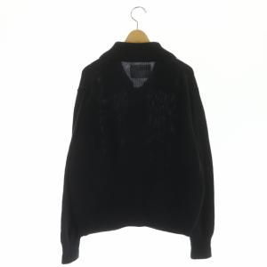 MHL. 21AW ROUGH COTTON カーディガン ニット コットン 長袖 襟付き 2 紺 ネイビー